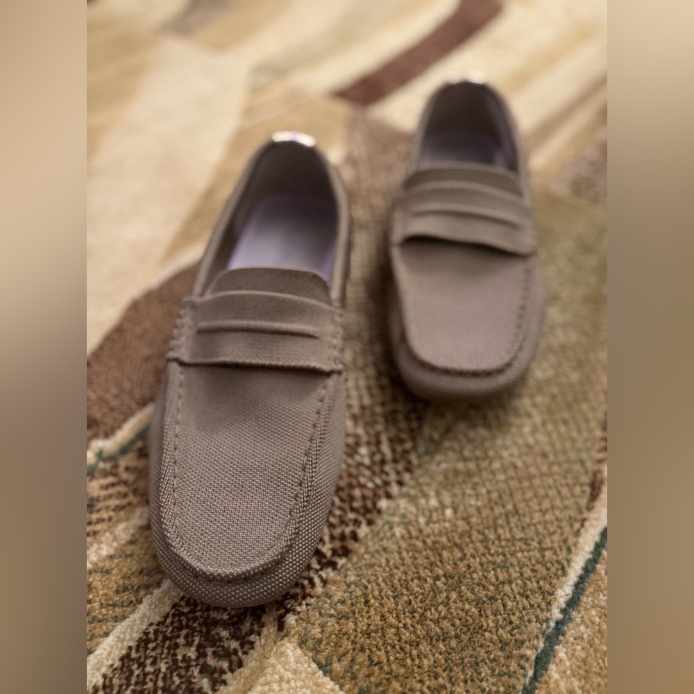 Rothy’s Tan Washable Driving Loafers, Size 10.5